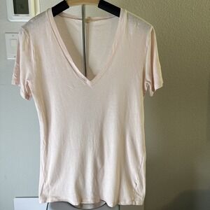 J Crew Women's T-Shirt V Neck Pink Size M